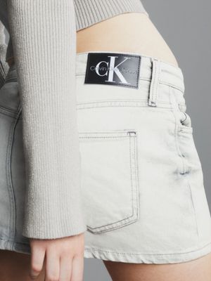 Calvin klein white outlet denim skirt