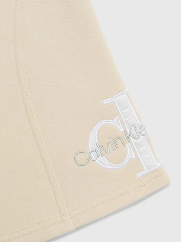 mini-jupe en polaire de tissu éponge beige pour femmes calvin klein jeans