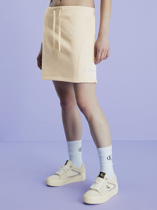 muslin terry fleece mini skirt for women calvin klein jeans