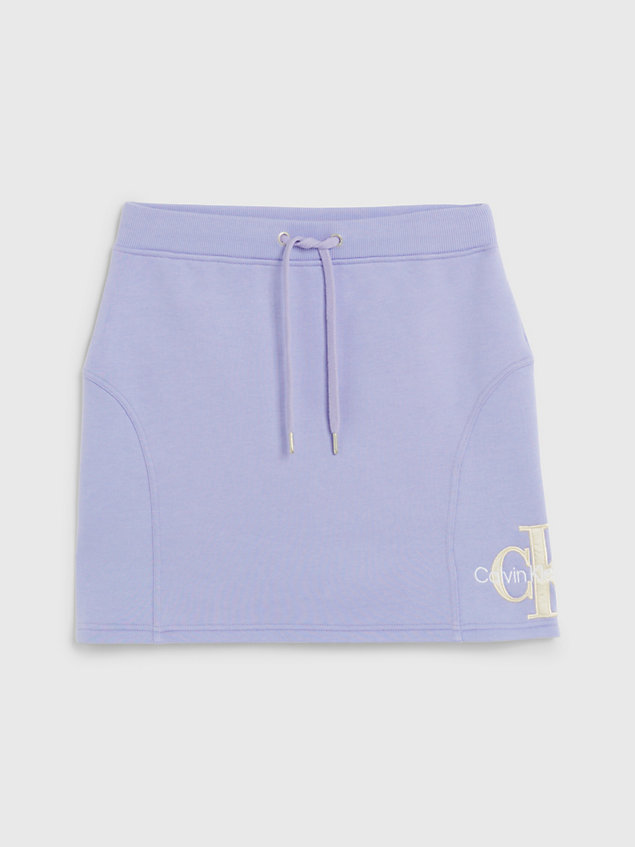 mini-jupe en polaire de tissu éponge purple pour femmes calvin klein jeans
