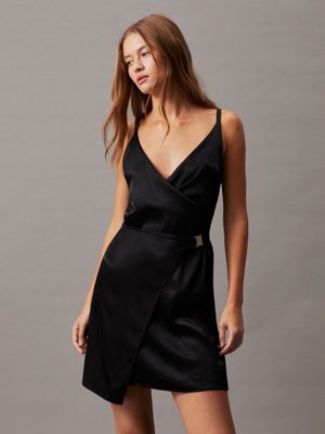 Satin Wrapover Slip Dress Calvin Klein®