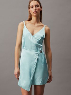 Satin Wrapover Slip Dress Calvin Klein®