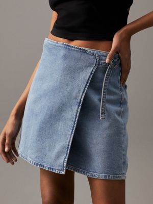 Jupe portefeuille jean hot sale