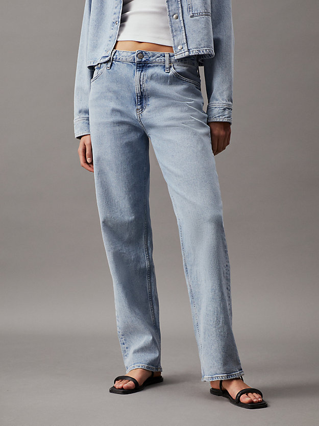 jean loose straight denim light pour femmes calvin klein jeans