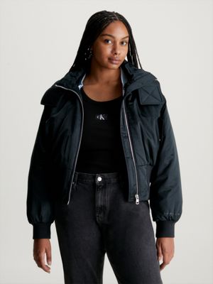 Womens hooded bomber on sale jacket