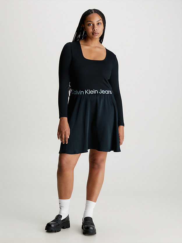 robe patineuse avec logo tape ck black pour femmes calvin klein jeans