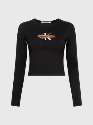 Cropped Long Sleeve Logo T-shirt Calvin Klein®