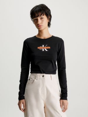 Calvin klein long 2025 sleeve top womens