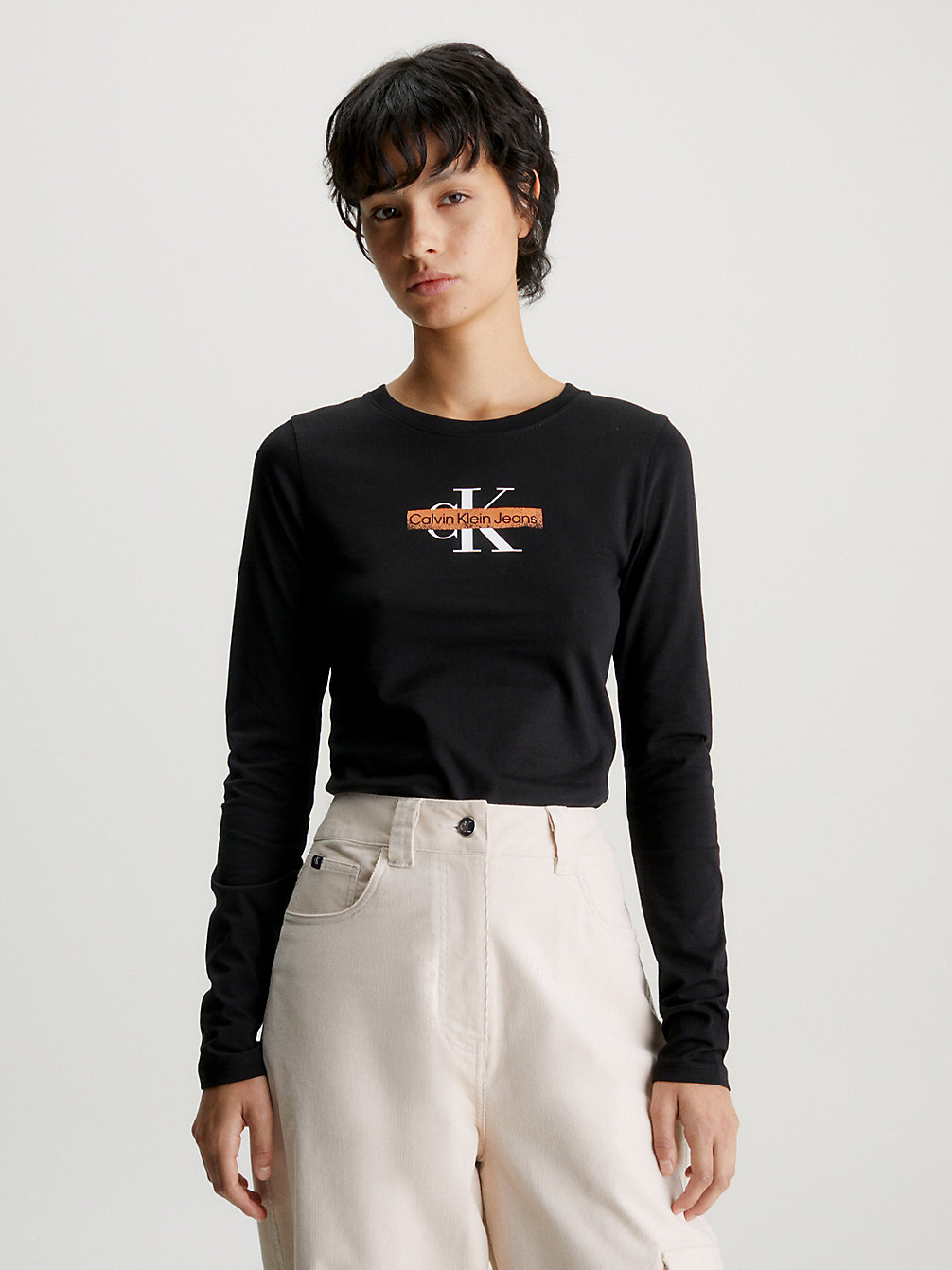 CK BLACK Langärmliges Logo-T-Shirt undefined Damen Calvin Klein