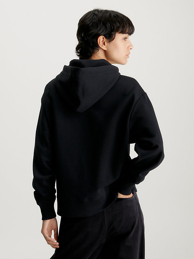 ck black hoodie aus fleece aus baumwoll-mix für damen - calvin klein jeans
