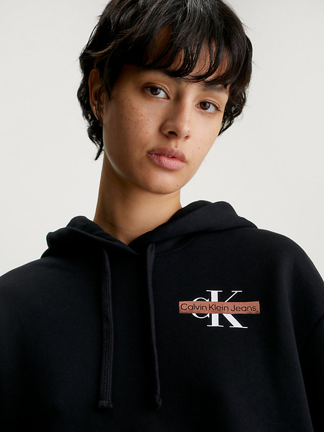 black monogram hoodie for women calvin klein jeans