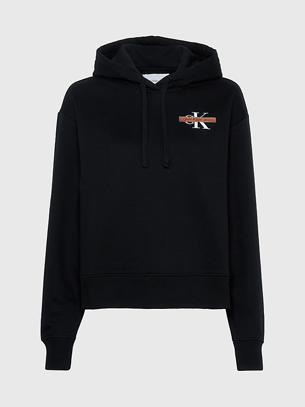 ck black monogram hoodie for women calvin klein jeans