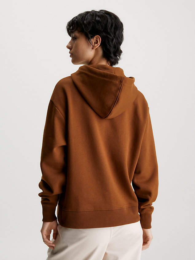brown monogram hoodie for women calvin klein jeans