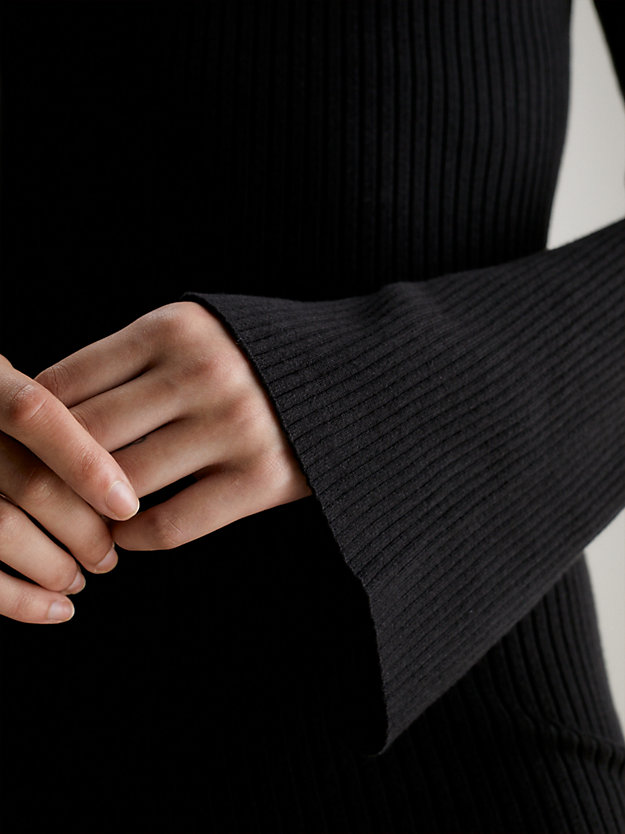robe-pull à col avec logo ck black pour femmes calvin klein jeans