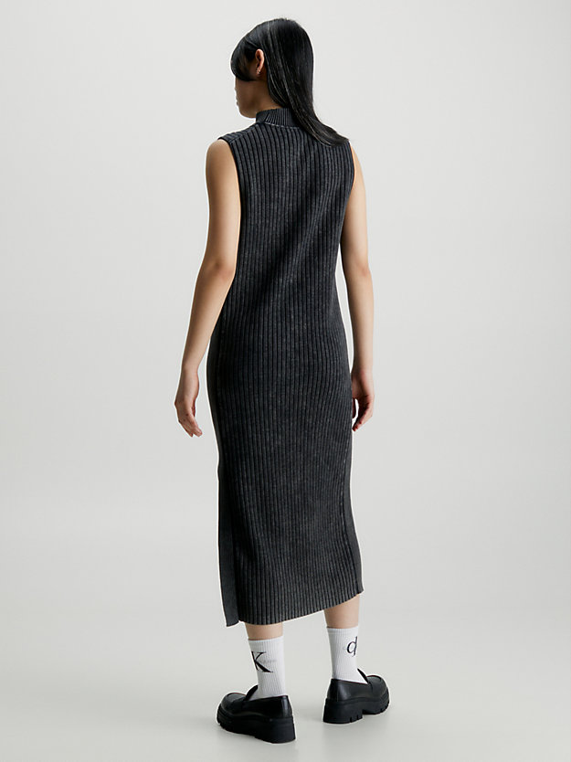 ck black sukienka maxi ze spranej bawełny dla kobiety - calvin klein jeans