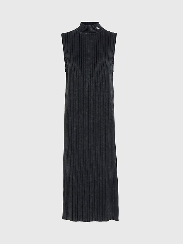 robe longue en maille de coton délavée ck black pour femmes calvin klein jeans