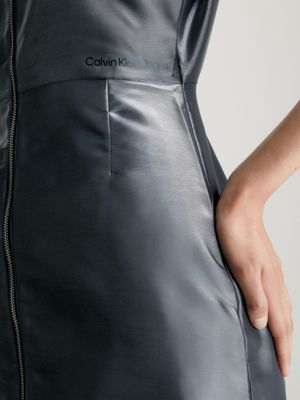 Kleid mit durchgehendem Reißverschluss in Liquid-Metal-Optik Calvin Klein®  | J20J2227250GK
