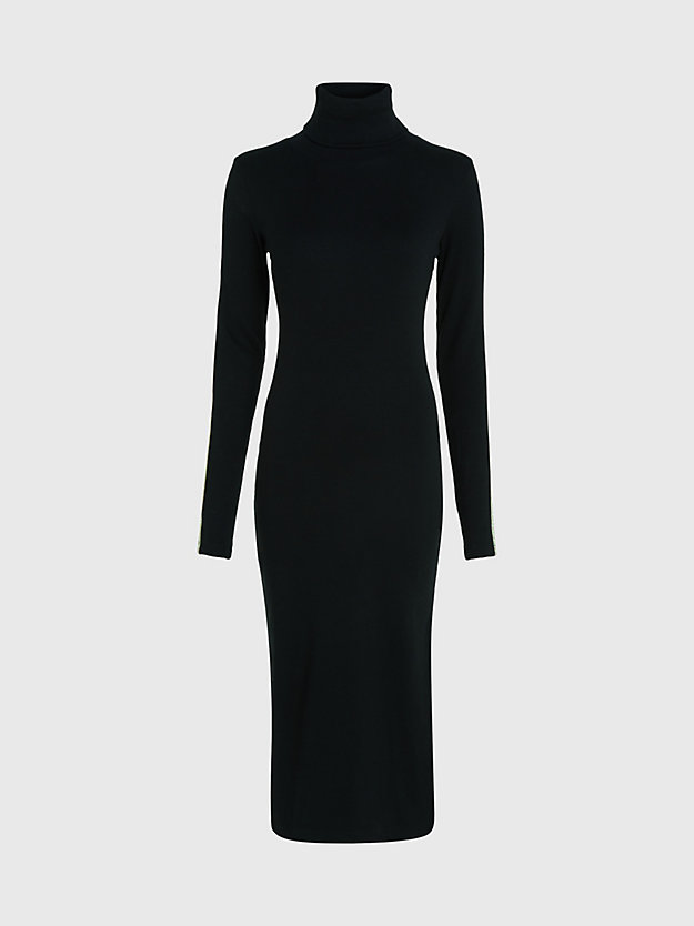 robe longue slim côtelée ck black pour femmes calvin klein jeans