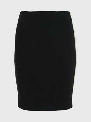 CALVIN KLEIN JEANS - Women's slim ribbed skirt with monogram logo - black -  J20J222007BEH