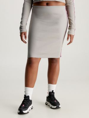 Slim Ribbed Logo Tape Skirt Calvin Klein® | J20J222730PED | Sweatröcke