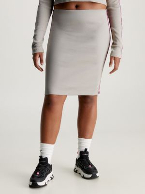 Buy Calvin Klein Brand Tape Ribbed Skirt 