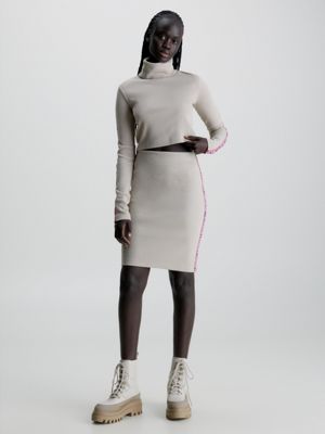 | Calvin Ribbed Slim Tape Klein® J20J222730PED Skirt Logo