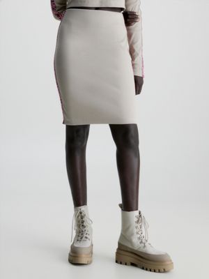 Slim Ribbed Logo Tape Skirt Calvin Klein®