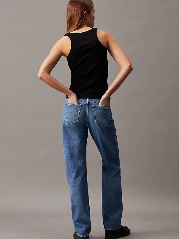 denim medium low rise straight jeans voor dames - calvin klein jeans