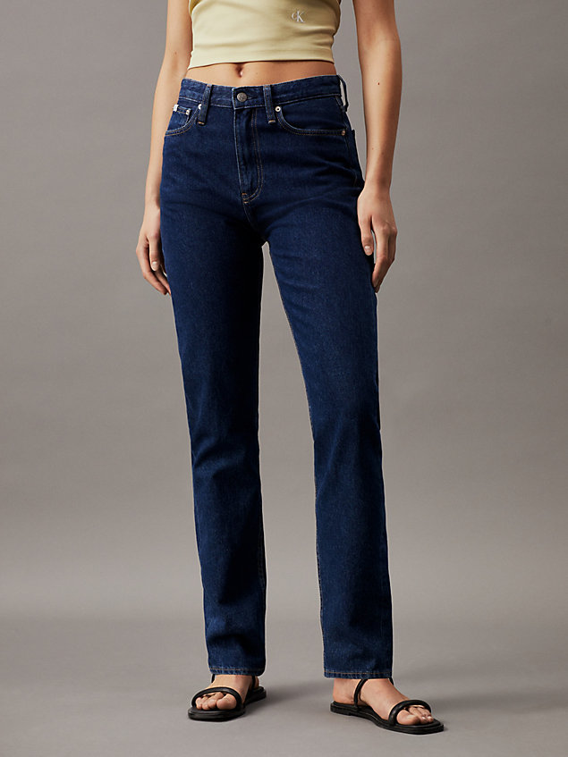 authentic slim straight jeans denim de mujeres calvin klein jeans