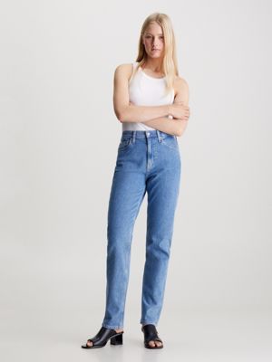 denim light authentic slim straight jeans for women calvin klein jeans