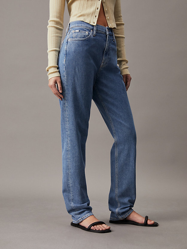 authentic slim straight jeans denim light da donne calvin klein jeans