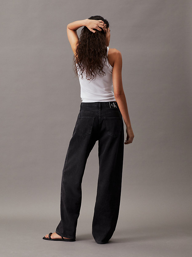 90's straight jeans denim black de mujeres calvin klein jeans