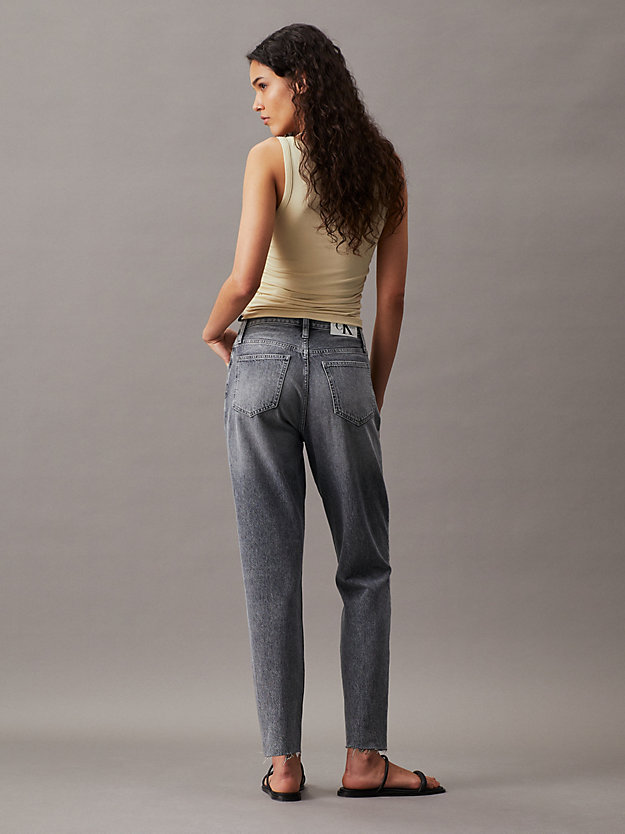 denim grey mom jeans voor dames - calvin klein jeans