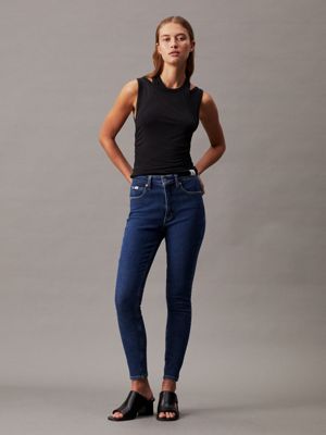 Jeans térmicos extragrandes para mulheres, cintura alta velo de cordeiro  quente, jeans stretch skinny, calças lápis