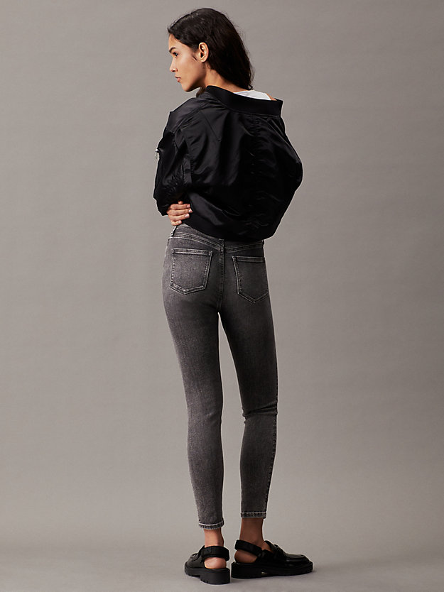 denim grey high rise super skinny ankle jeans for women calvin klein jeans