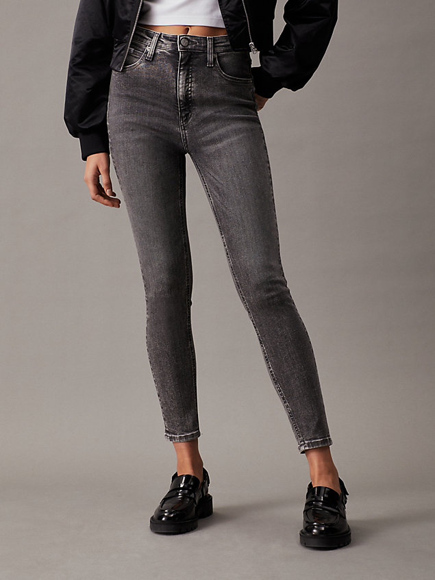 high rise super skinny jeans tobilleros denim de mujeres calvin klein jeans