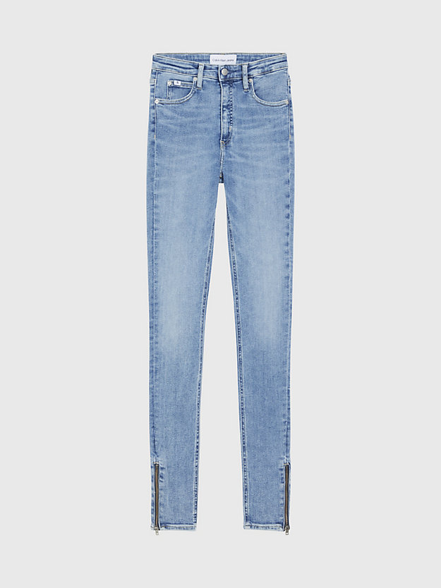 high rise super skinny zip hem jeans denim medium da donne calvin klein jeans