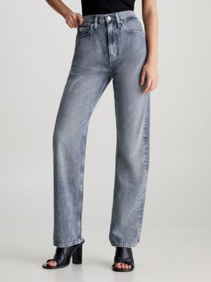 denim high rise straight jeans für damen - calvin klein jeans