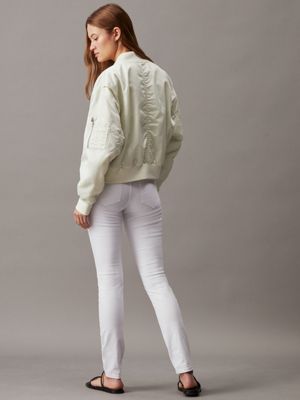 Women's mid rise hot sale white skinny jeans