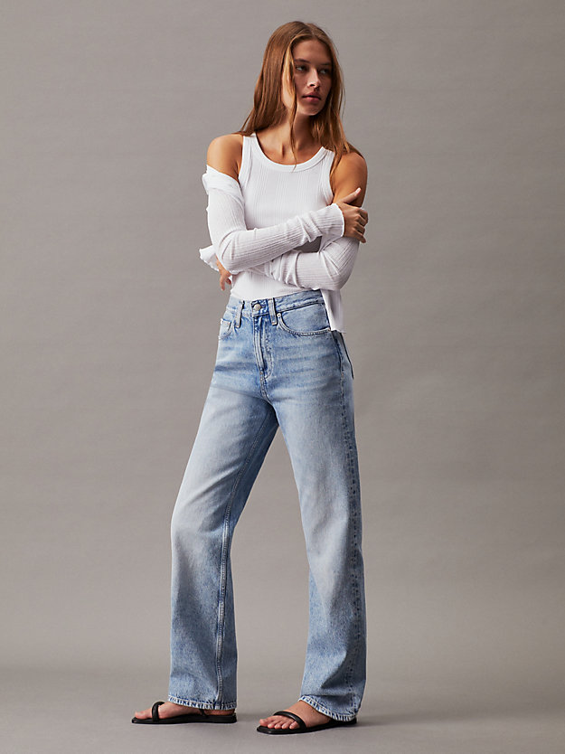 denim light high rise straight jeans voor dames - calvin klein jeans