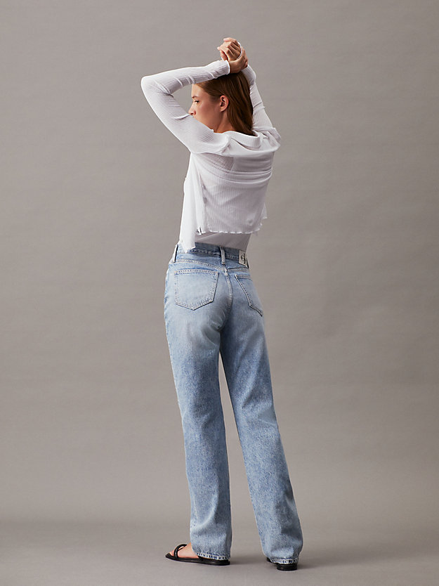 high rise straight jeans denim light da donne calvin klein jeans