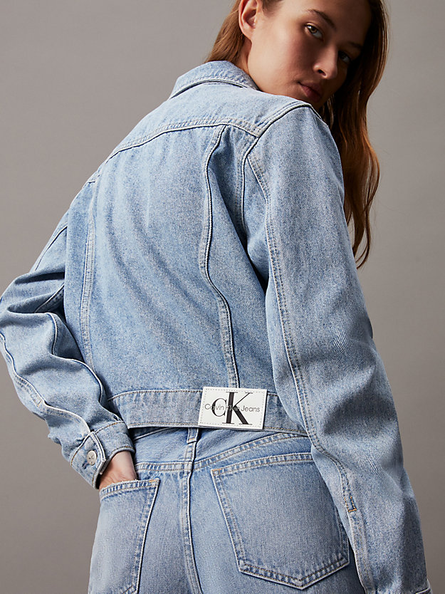 denim light cropped 90's denim jacket for women calvin klein jeans