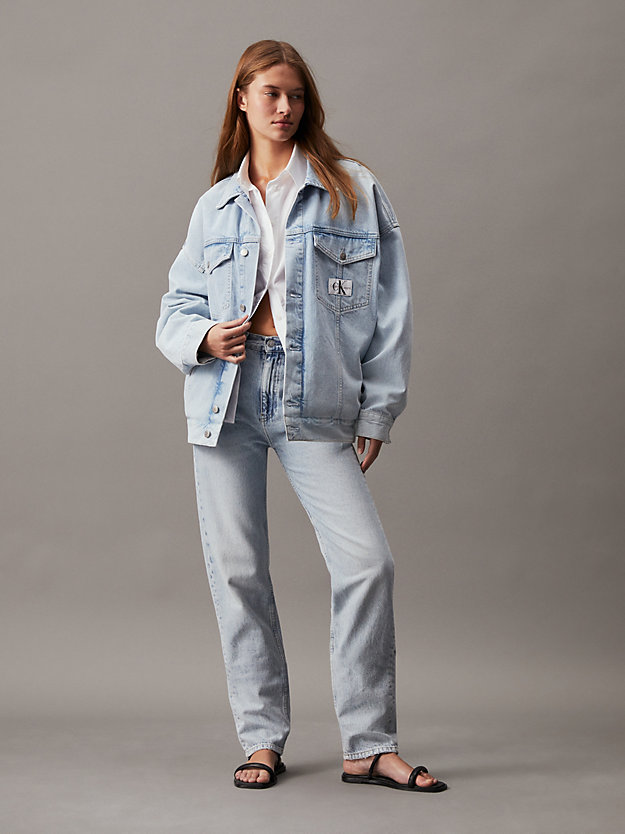 veste oversize en jean denim light pour femmes calvin klein jeans