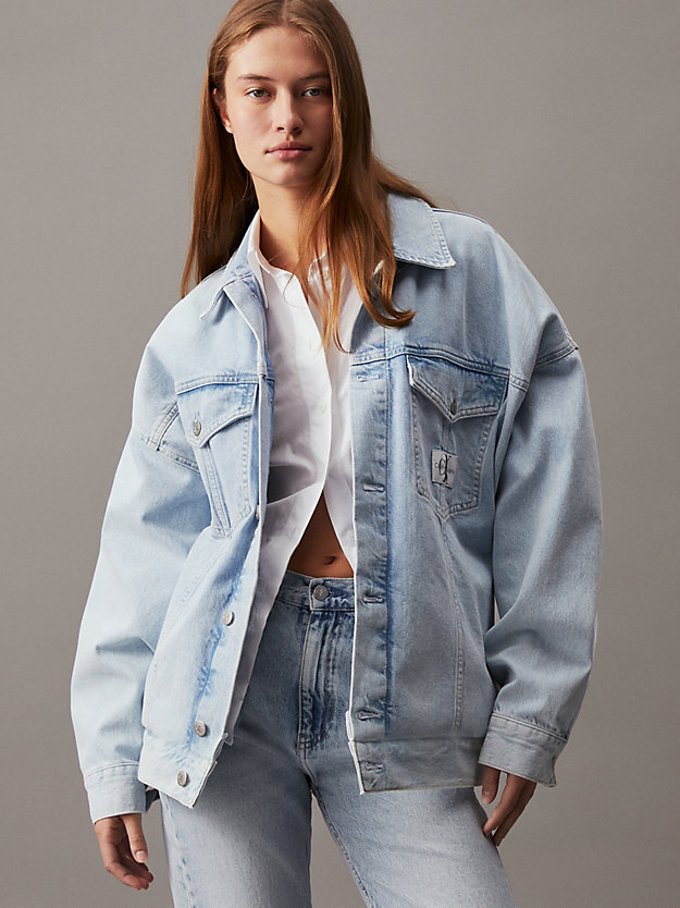 denim light oversized denim jacket for women calvin klein jeans