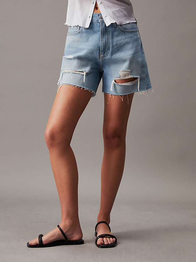 denim light denim mom korte broek voor dames - calvin klein jeans