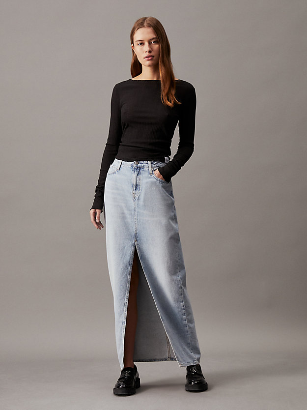 jupe longue en jean denim light pour femmes calvin klein jeans