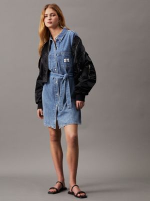 Relaxed Belted Denim Shirt Dress Calvin Klein®