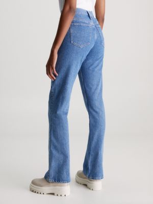 Calvin Klein Jeans AUTHENTIC FRONT SPLIT - Bootcut jeans - denim  dark/dark-blue denim 