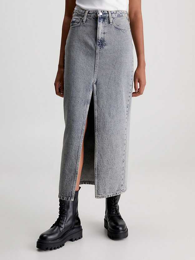 jupe longue en jean denim medium pour femmes calvin klein jeans