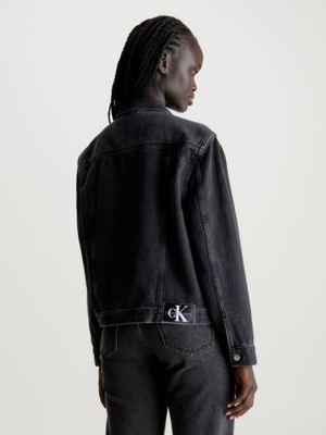 Black calvin shop klein jean jacket